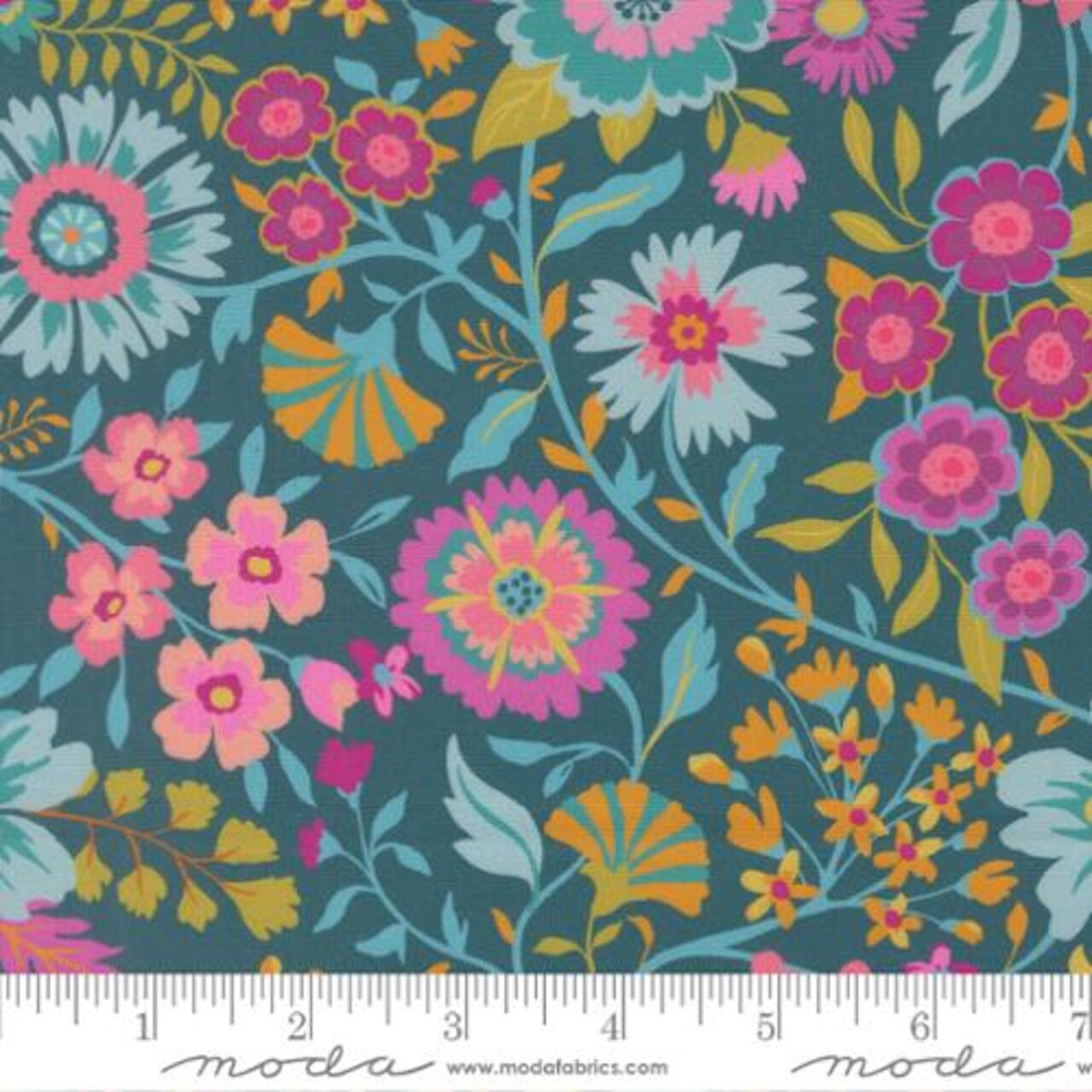 Fabric Moda Peacock Wild and Free Parlor by the Quarter Yard 11961-16